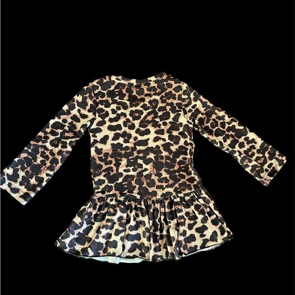 GIRLS LONG SLEEVE TUNIC CHEETAH FOUR LEAF CLOVER SIZE SMALL LIKE NEW - Picture 3 of 4